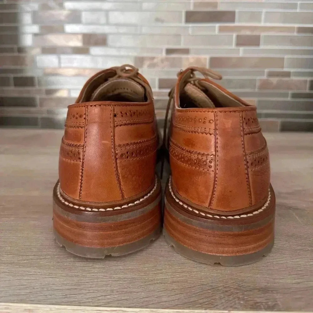 Frye Mens James Lug Brown Leather Oxford Dress Shoes Wingtip Size 12 - Picture 3 of 11